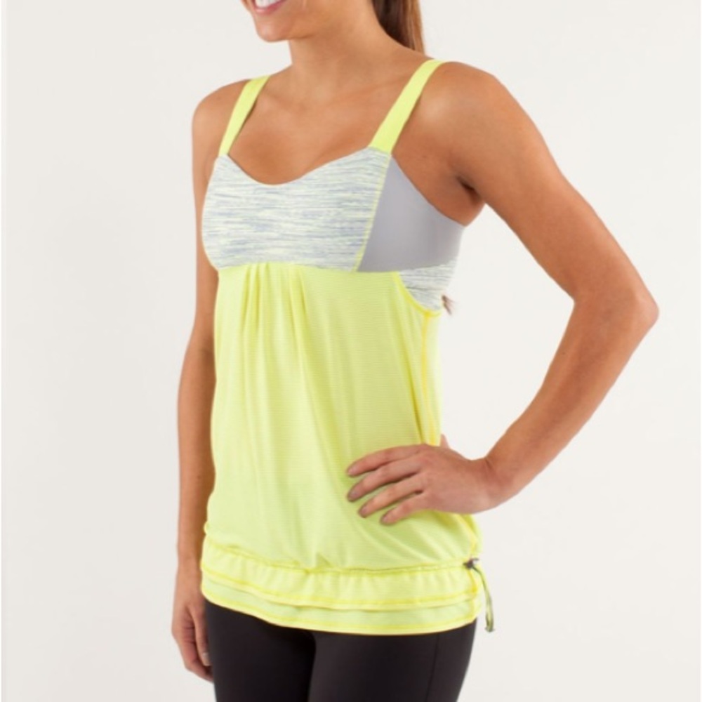 Lululemon Back On Track Tank Clarity Yellow & Polar Cream
